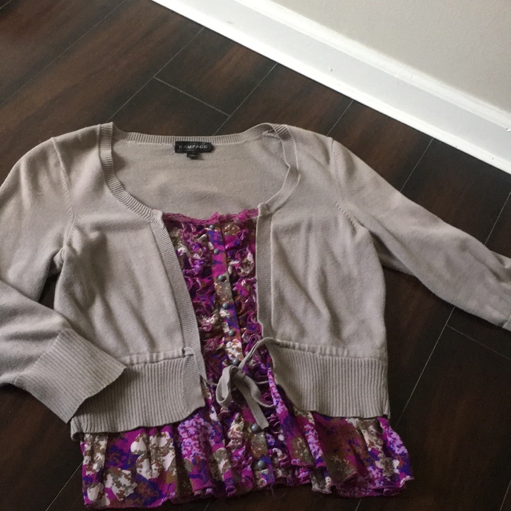 Mauve and gray tunic